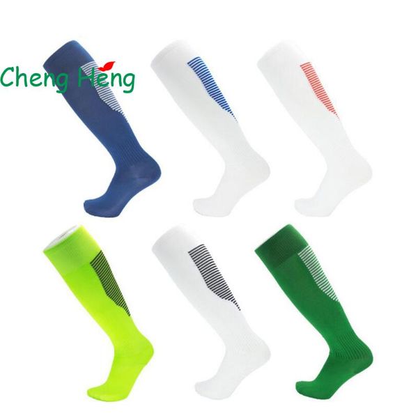 

cheng heng casual men's socks flat needles autumn and winter polyester cotton over the knee stripe breathable socks men's, Black