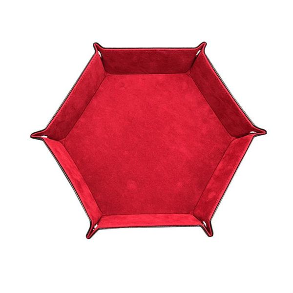 

collapsible storage box hexagon leather foldable pu rolling tray dice brown deskdezwl home2001
