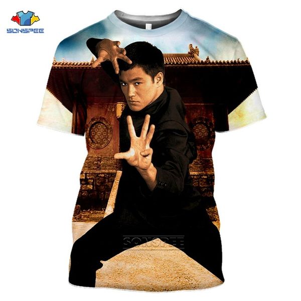 

gung fu king bruce lee men summer sport jeet kune founder homme 3d print shirts hentai aesthetic graphic men clothing