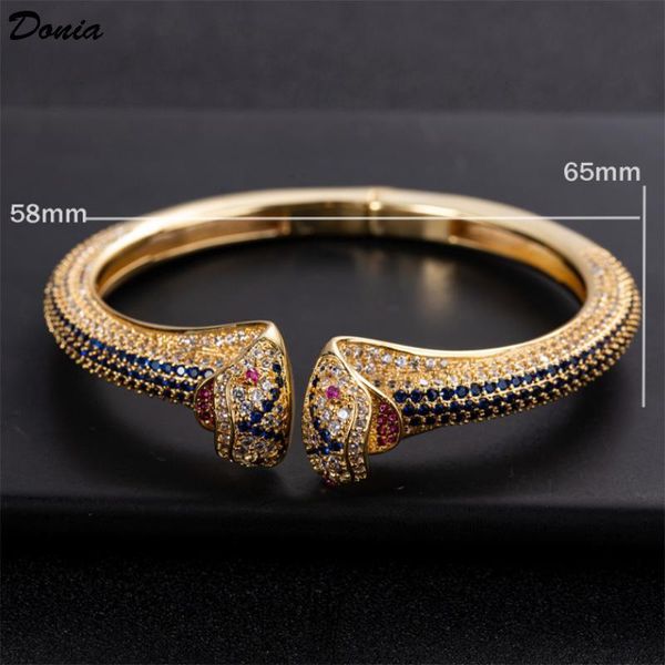 

Donia jewelry fashion exaggeration European and American Animal copper bracelet with zirconia jewelry adjustable opening Bracelet