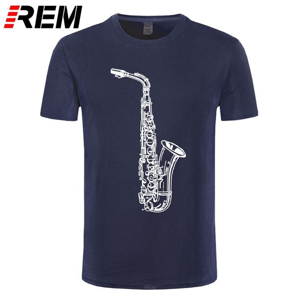 

rem novelty t shirt men short sleeve gold saxophone t-shirt custom jazz music men clothing plus size