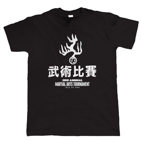 

loose black men tshirts homme tees hans tournament jeet kune do kung fu retro martials t shirt print t-shirt mens