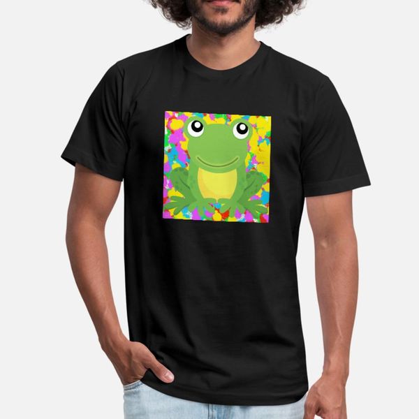 

big green frog color pop tie dye background funky t shirt men print cotton crew neck solid color gift new style summer style pictures shirt