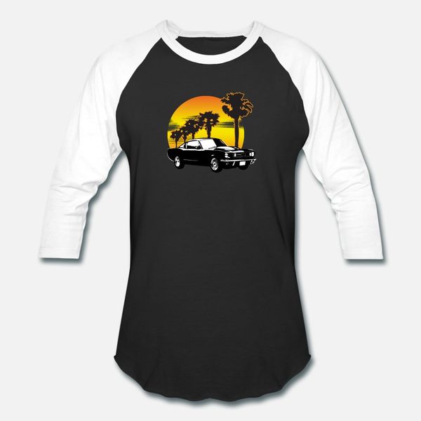 

mustang_sunset t shirt men printed cotton plus size 3xl solid color loose comical spring standard shirt, White;black