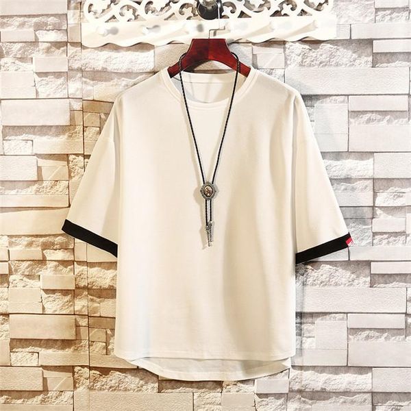 

короткие рукава хит цвет crew neck young тройники summer plus размер tshirts для мужчин 5xl мужские футболки мода сыпучие, White;black