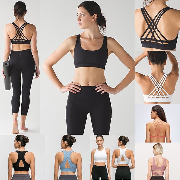 

2020 lu womens designer sports camisoles bra yoga stylist lingeries set woman underwears gym vest workout bra clothes tank, Black;white