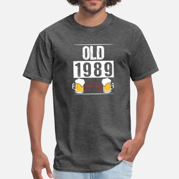 

old 1989 gift t shirt men printed cotton o-neck male fit humor summer pictures shirt, White;black