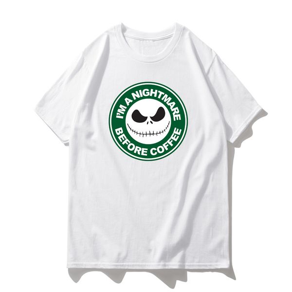 2019 summer new i am кошмар перед кофе джек мужчины t-shirt повседневная хлопок высокого качества сыпучие топы тис моды streetwear