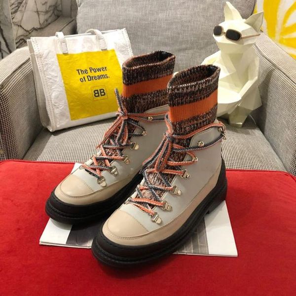 

junxxin luxury women's motorcycle boots genuine leather women's motorcycle boots fashion socks ladies 35-40, Black