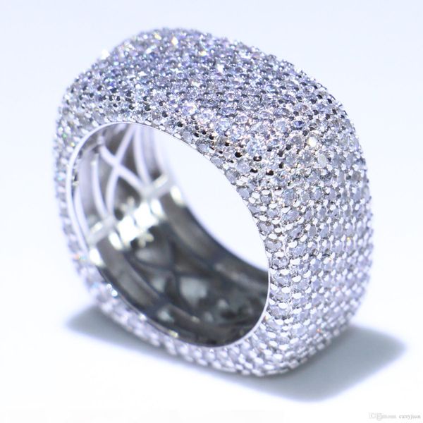 

потрясающие новое прибытие роскошные ювелирные изделия 925 finger sterling sillver полный micro pave белый сапфир cz бриллиантовые женщины с, Slivery;golden