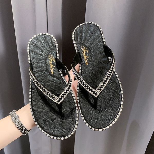 

cresfimix women fashion black light weight anti skid beach flip flops with crystal lady summer sweet apricot flip flops c6053c