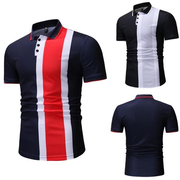 

casual lapel patchwork polos shirt summer fit slim designer clothes homme polo mens neck xkgtt