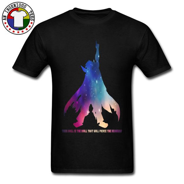 

japanese comic kamina gurren lagann t-shirts tengen a science fiction funny design print young tshirts men quality