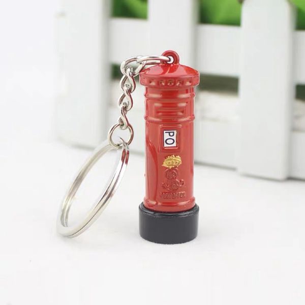 

fashion storage mailbox box london bus key chain taxi british flag souvenir gift for keyring ring london bus phone box design, Silver