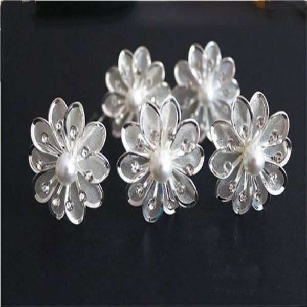 

ювелирные изделия пром pins hiar rhinestone bridal кристаллический сплав моды волос клипы цветок женщины для свадьбы luckyhat rabze, Golden;silver