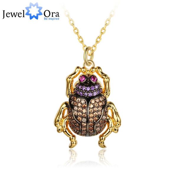 

trendy cz animal frog crystal pendants necklace for women decoration jewelry clothes accessories for women(jewelora ne102790, Silver