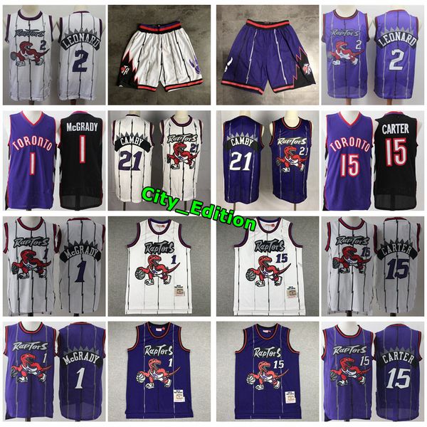 

урожай мужчины хищники 2 кауай леонард ретро джерси прошитой ретро классический 15 винс картер 1 mcgrady mitchell ness баскетбол джерси шорт, Black;red