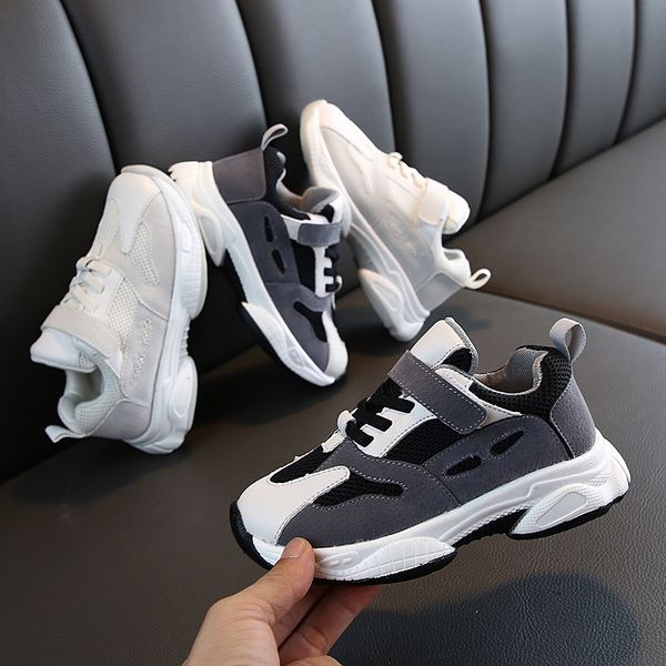 

skoex 2020 kid's fashion sneakers for boys girls lightweight breathable sports running shoes childrens baby casual walking shoes, Black