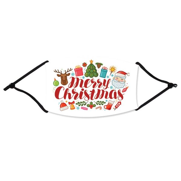 

white face christmas mask folding anti haze dust pm2.5 droplet protective mouth christmas masks mens womens reusable christm#19333, Black