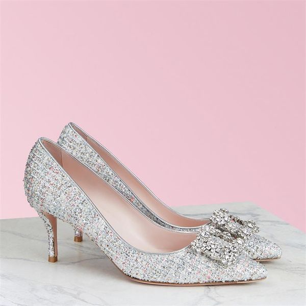 

fashion designer women shoes rhinestone terry fabric upper leather sheepskin lining wedding bridal shoes new high heels women pumps, Black