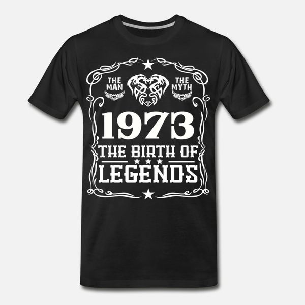 

legends 1973 t shirt men designs tee shirt plus size 3xl novelty loose funny casual spring vintage shirt, White;black
