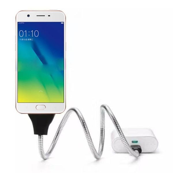 

cgjxsdhl flexible micro usb charger data cable holder bracket dock stand connect charging for samsung