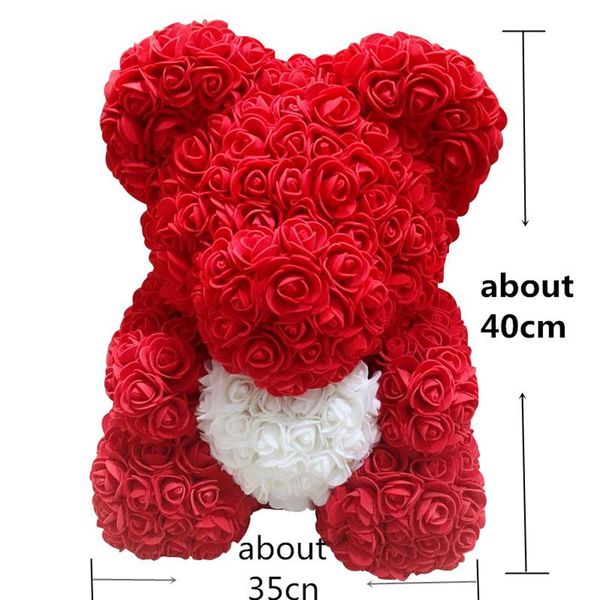 

birthday valentines drop 1pcs soap teddy bear of roses artificial foam gifts pe for 40cm new year flower for women rose gift kwpbk