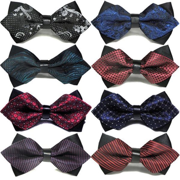 

men's formal bow tie fashion business men's bow tie shirt dress gift, Black;gray