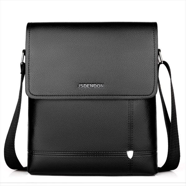 

2020 new business travel mens pu solid color large capacity messenger bag classic design casual messenger bag