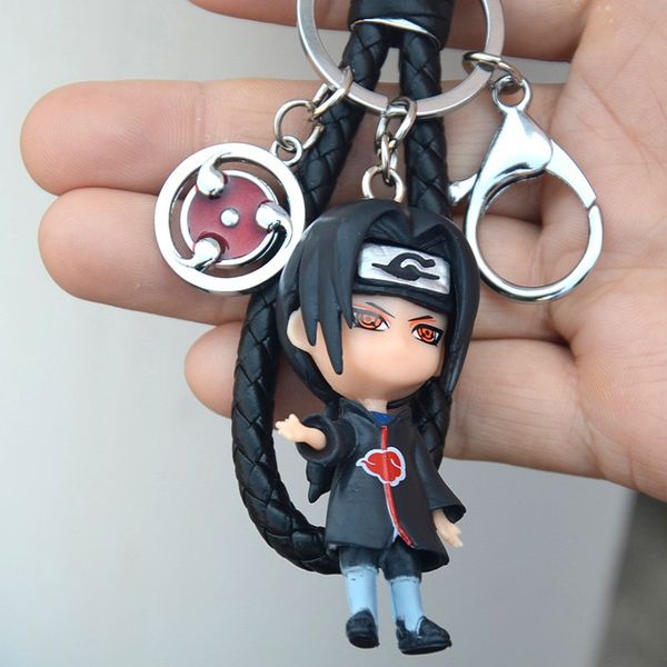 

2020 new style naruto keychain itachi obito polyurethane key chain bag pendant anime accessories cartoon key ring, Silver