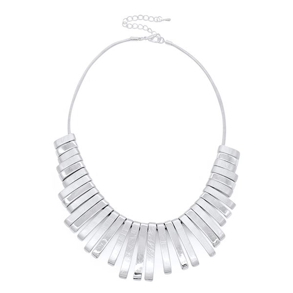 

2020 europe style new fashion necklace alloy wire drawing gold color necklace chain for women jewelry, Silver
