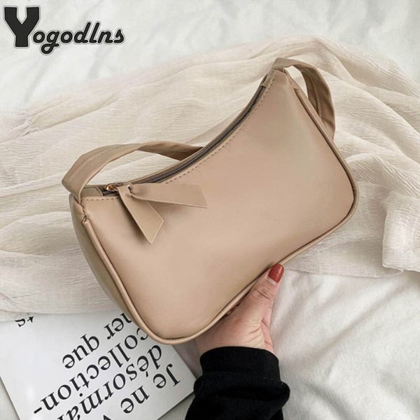 

retro shoulder bags for women fashion solid color portable handbag ladies subaxillary small bags casual mini totes colorful
