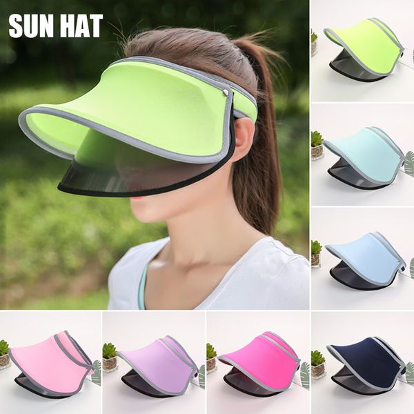 

sun visor cap double-layer ess sun uv protection women hat for outdoor sports, Blue;gray