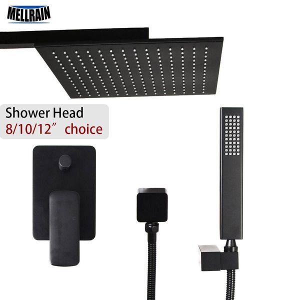 

shower mixer wall bath separator inch 8 12 choice head 10 water black rain shower mounted quality set brass water color onekey gfinx uy2008