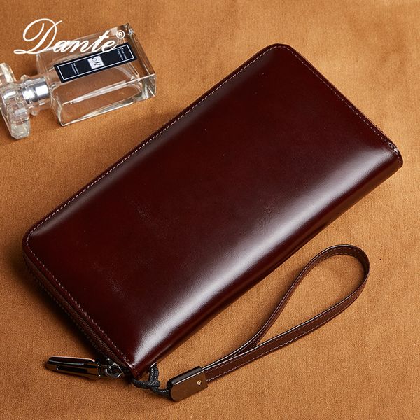 

mens wallet american long wallet full-grain leather wallet, Red;black