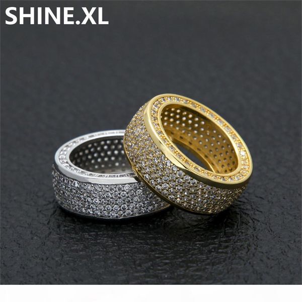 

хип-хоп кольцо мужчины золото серебро цвет покрыло iced out micro pave циркон моды finger ювелирных изделий партии подарка идея, Silver