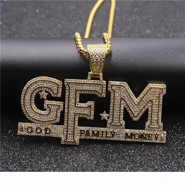 

hip hop iced out письмо бог семья деньги ожерелье серебро золота гальванической mens bling подарок ювелирных изделий, Silver