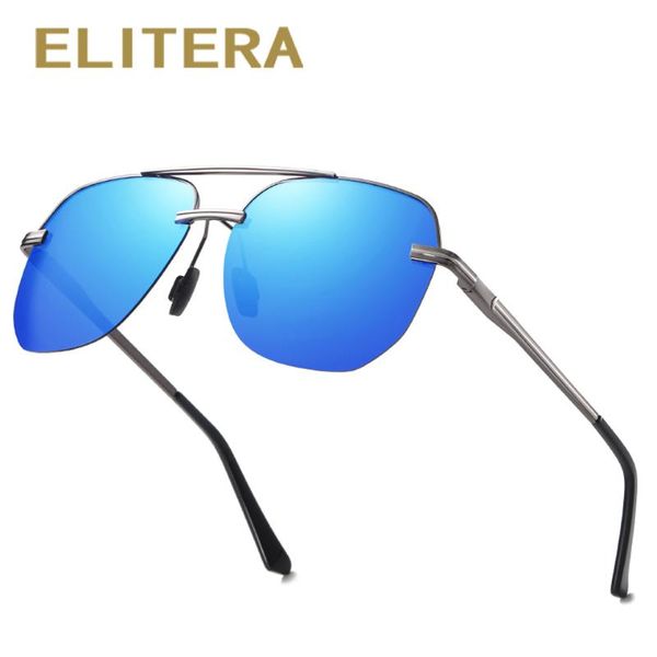 

sunglasses elitera polarized men semi rim square brand drive shade glass, White;black
