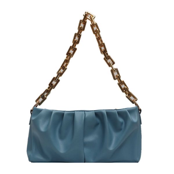 

vintage baguette sac women shoulder bag pleated pu leather handbag totes hobo chain casual bags for women 2020 bolsos para mujer