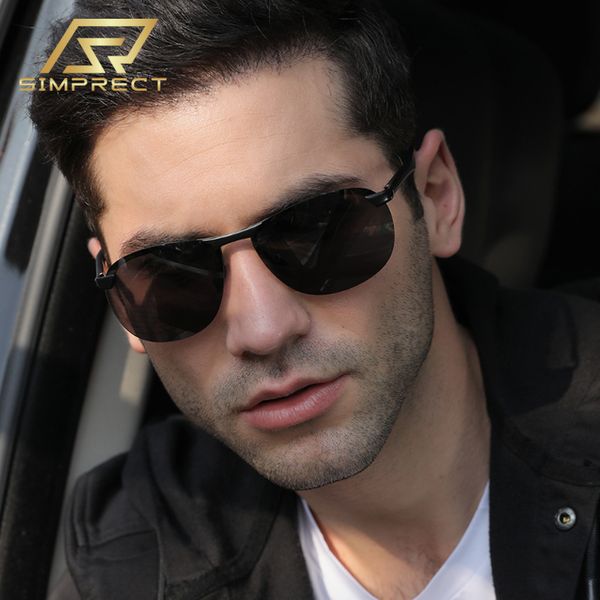 

simprect aluminum polarized sunglasses men 2020 driver's pchromic sunglasses retro anti-glare sun glasses for men, White;black