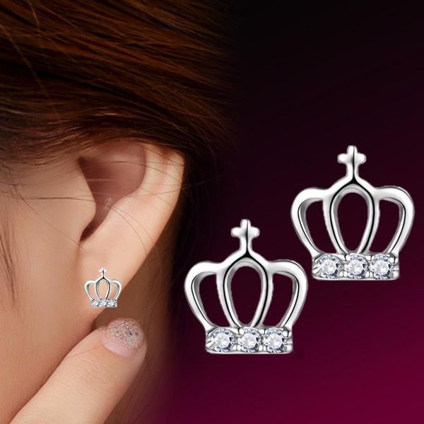 

to s925 allergy earring princess send cross female day gift his silver girlfriend the earrings crown anti sterling valentine's dayupsho