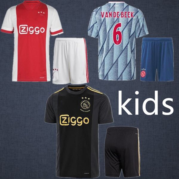 

ajax 50th anniversary 20 21 chilid football uniform new soccer jerseys player version fans camisa maillot ajax football kits 2020 2021 kids, Black