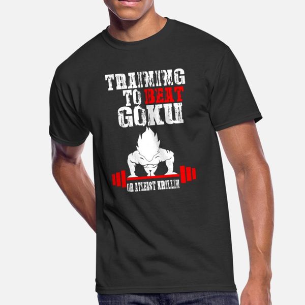 

goku training to beat goku funny gag fro t shirt men customize 100% cotton o neck solid color graphic building summer style unique shirt