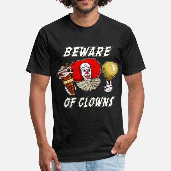 

beware of clowns it evil clown t shirt men designing cotton s-xxxl letter loose new fashion spring autumn slim shirt
