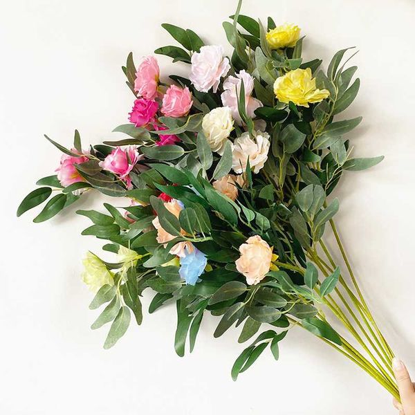 

decorative flowers & wreaths 3 heads 1 bundle silk roses fake flower bride bouquet artificial for christmas home wedding decoration festival