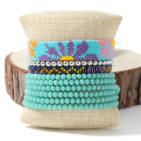 

rttooas bohemian printing bracelet miyiki beaded bracelet for women bileklik pulseras mujer moda 2020 armband, Golden;silver