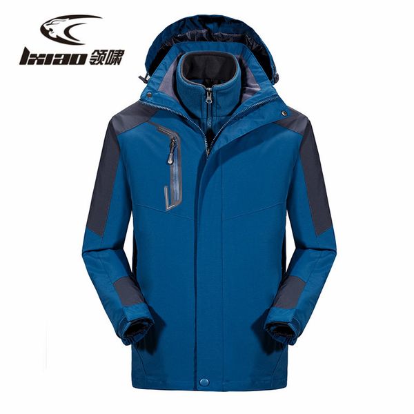 

lxiao men hiking jackets spring autumn outdoor sport mountain female jacket polyester waterproof camping jaqueta masculina, Blue;black