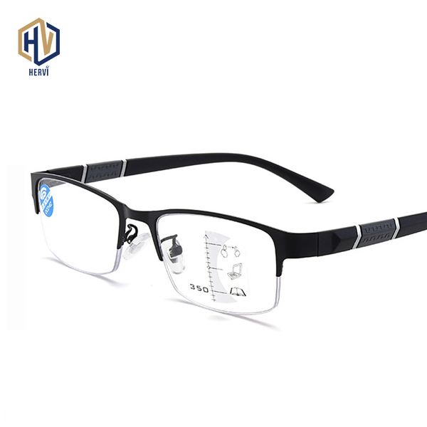 

reading glasses multifocal progressive glasses men anti-blue radiation spectacles women half frame presbyopia eyewear, White;black