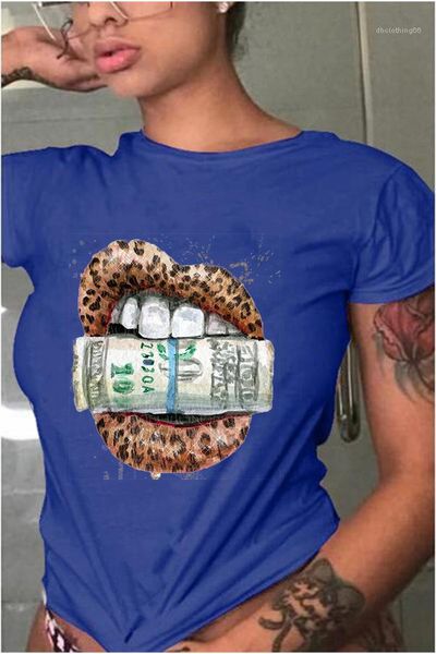 

одежда женская 2020 дизайнер luxury tshirt лето с коротким рукавом доллар печать тройники мода дряблая повседневный женщина, White