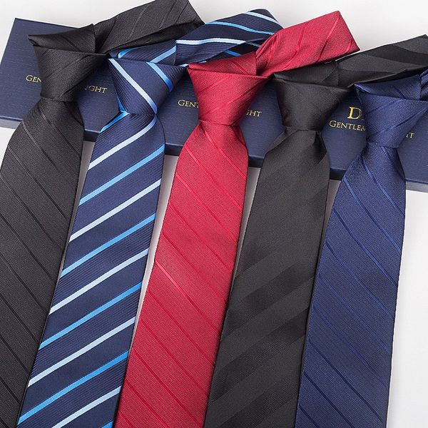 

2020 designer new fashion men 7cm ties pattern neckties casual business wedding work formal suit tie with gift box, Black;gray